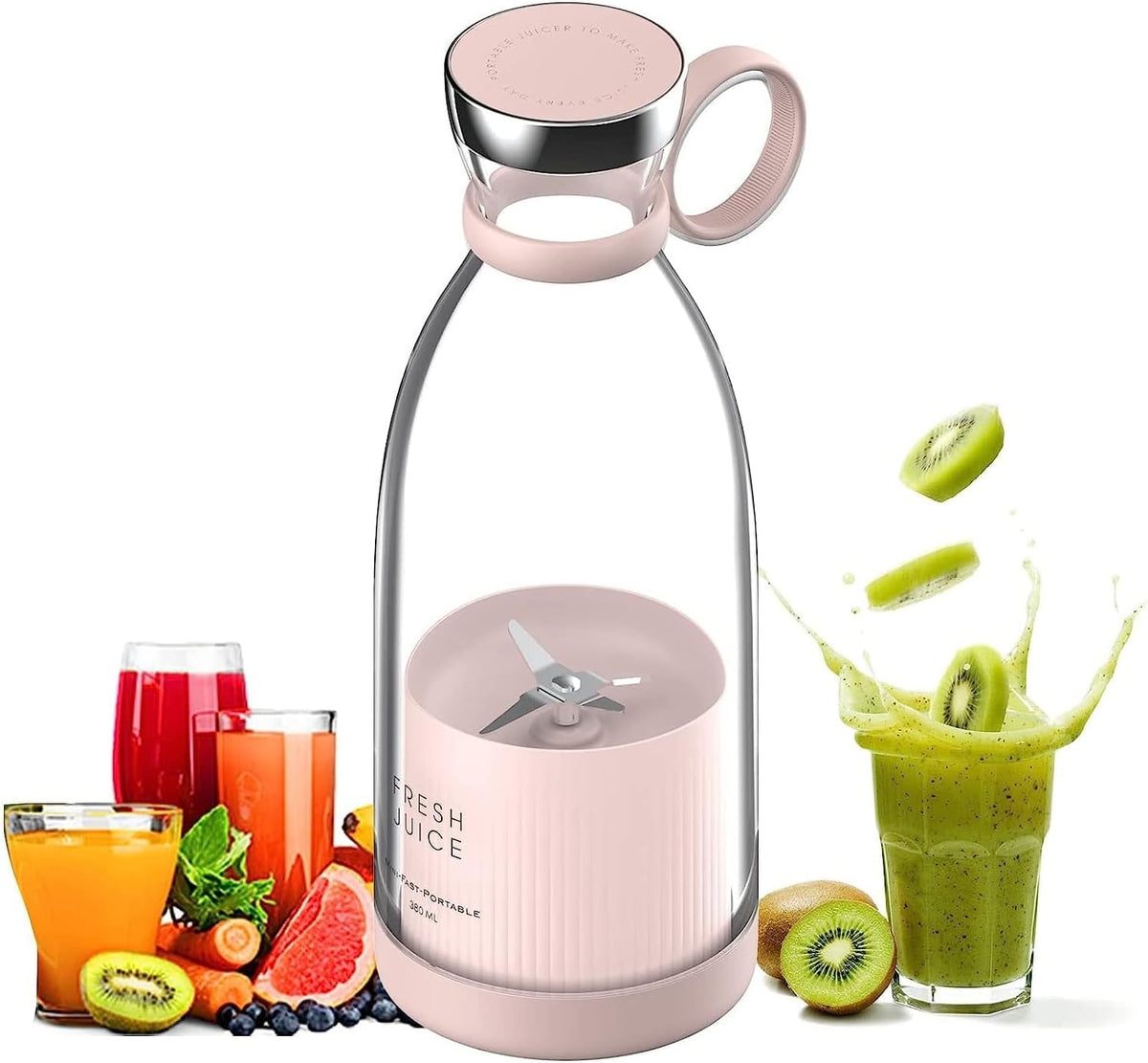 Mini Licuadora de Vaso Portátil Rosa